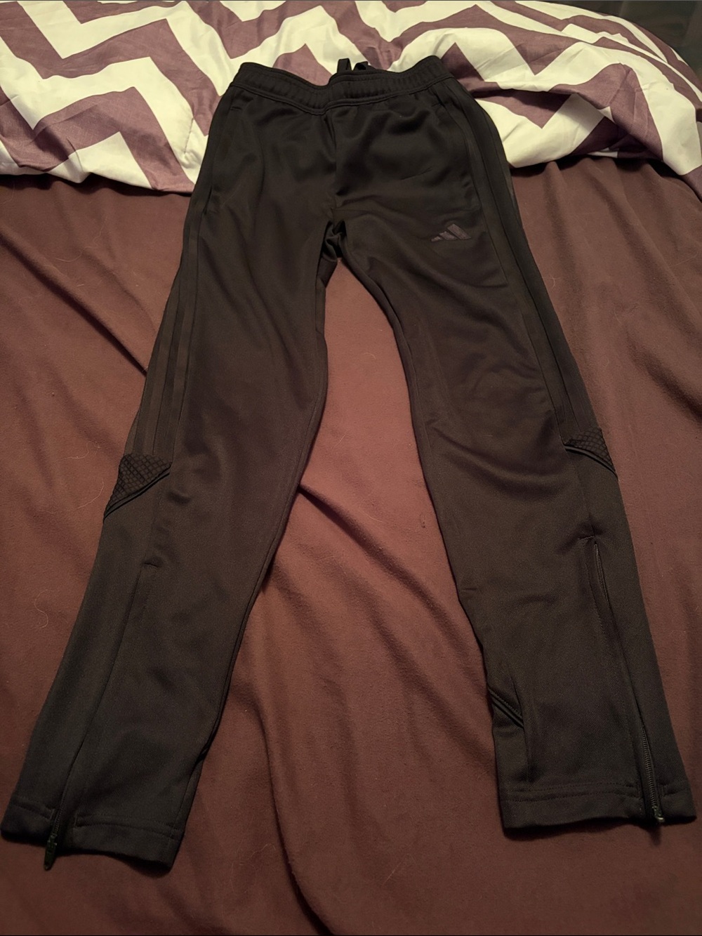 adidas Black Men's Athletic Track Joggers with Zip Ankles
